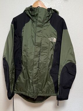 North Face Gore-Tex Mountain Rain Snow Light Jacket Olive Green Black Men S